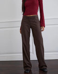 Slim Trouser in Stripe Chocolate Brown