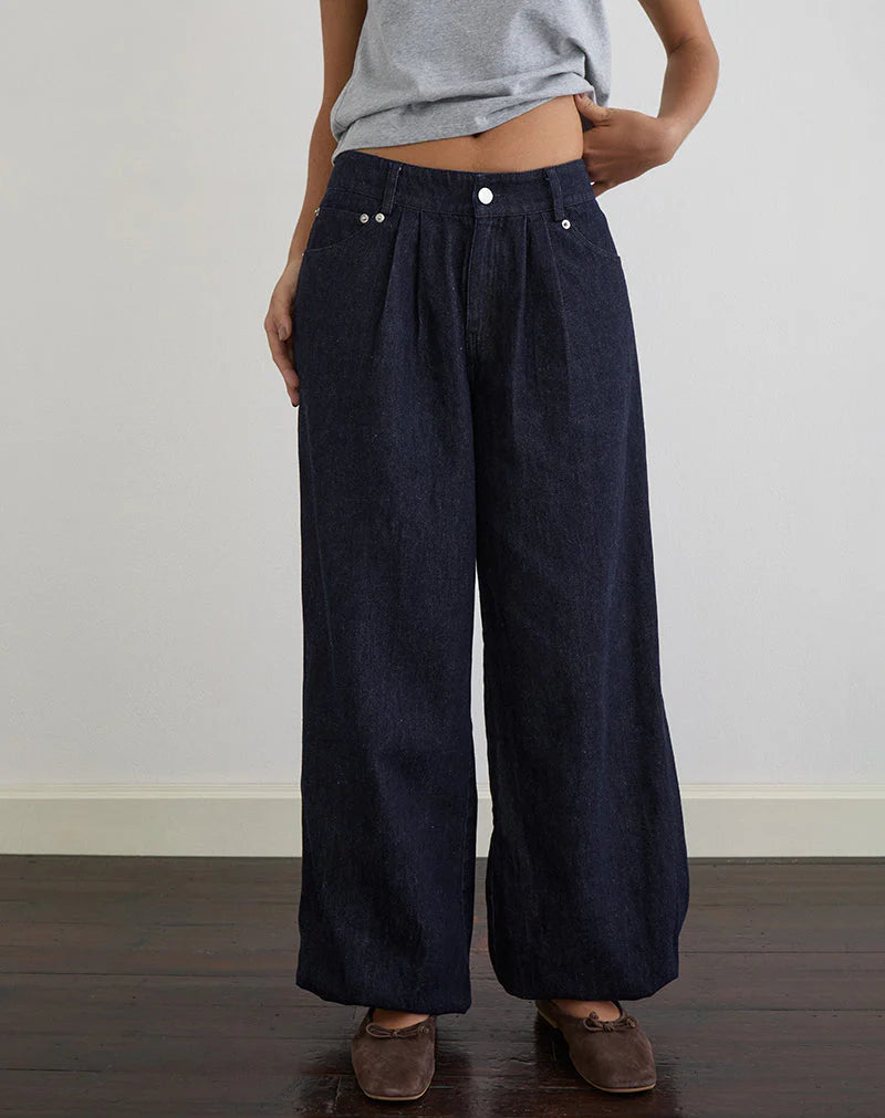 Balloon Trouser in Chambray Indigo