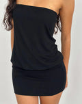 Cinched Waist Mini Dress in Black