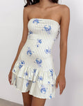 Dress in Floral Stripe Cream